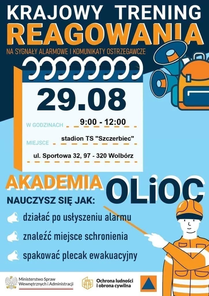 Powiat Piotrkowski włącza się w Krajowy Trening Reagowania Akademii OLiOC. Zapraszamy do Wolborza!