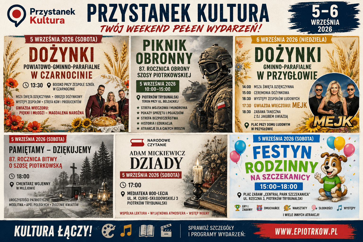 Przystanek Kultura. Sprawdź, co wydarzy się w weekend 4–6 września